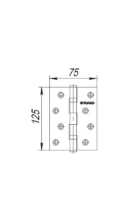 Петля универсальная 2BB 125x75x2,5 CP (хром)