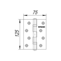 Петля универсальная 2BB 125x75x2,5 CP (хром)