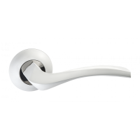 Ручка дверная PUERTO - Карпаччо (матовый супер белый/хром блестящий)