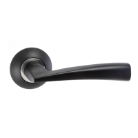 Ручка дверная PUERTO - Равиоли (черный/хром блестящий)