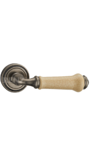 Ручка дверная RENZ - Сиракузы (серебро с состар. керамикой)
