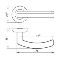 Ручка дверная Punto - Alfa (3 цвета)