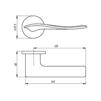 Ручка дверная ARMADILLO - AQUA URS BPVD-77 (вороненый)