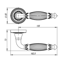 Ручка дверная ARMADILLO - Bella CL 2 ABL-18 (Темная медь)