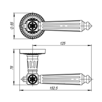 Ручка дверная ARMADILLO - Matador CL4-GOLD-24 (Золото)