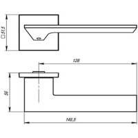 Ручка дверная ARMADILLO - Mirage USS BPVD-77 (вороненый)