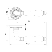 Ручка дверная ARMADILLO - Silvia (античное серебро/беж фарфор)