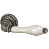 Ручка дверная ARMADILLO - Silvia (античное серебро/беж фарфор)