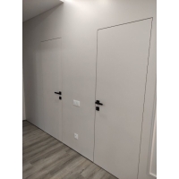 Скрытая дверь под покраску Invisible 4A Праймер White алюминиевая кромка