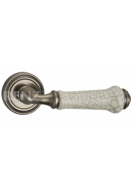Ручка дверная RENZ - Сиракузы (латунь с белой керамикой)