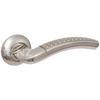 Ручка дверная RENZ - Венеция (никель матовый/никель блестящий)