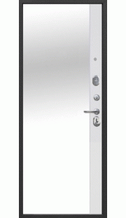 Дверь входная Гарда 9 Зеркало Эмалит Белый Антик серебро - Эмалит белый